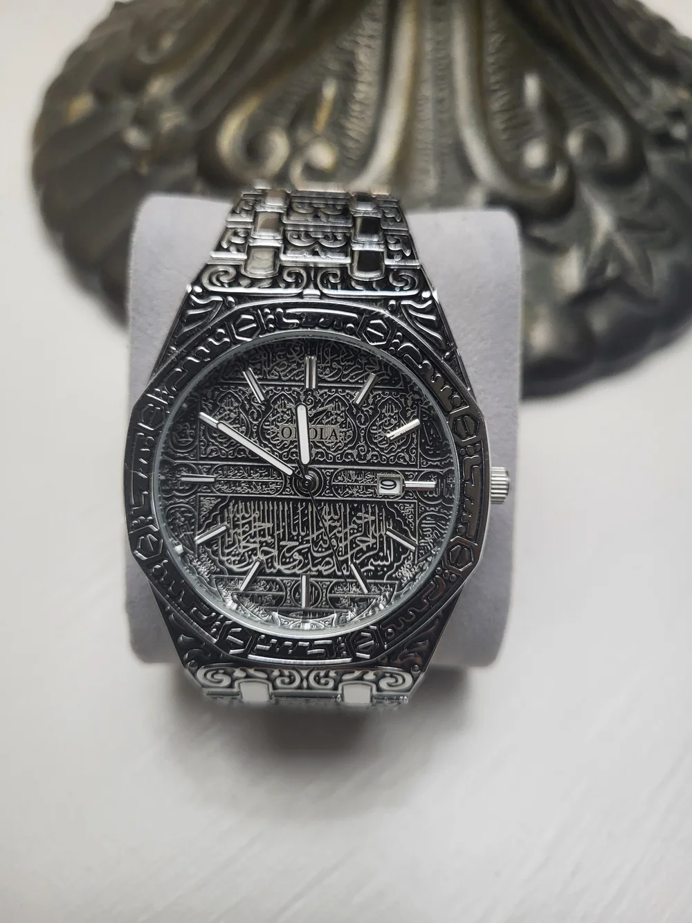Onola Islamic Calligraphy Silver-Tone Men's  Watch
